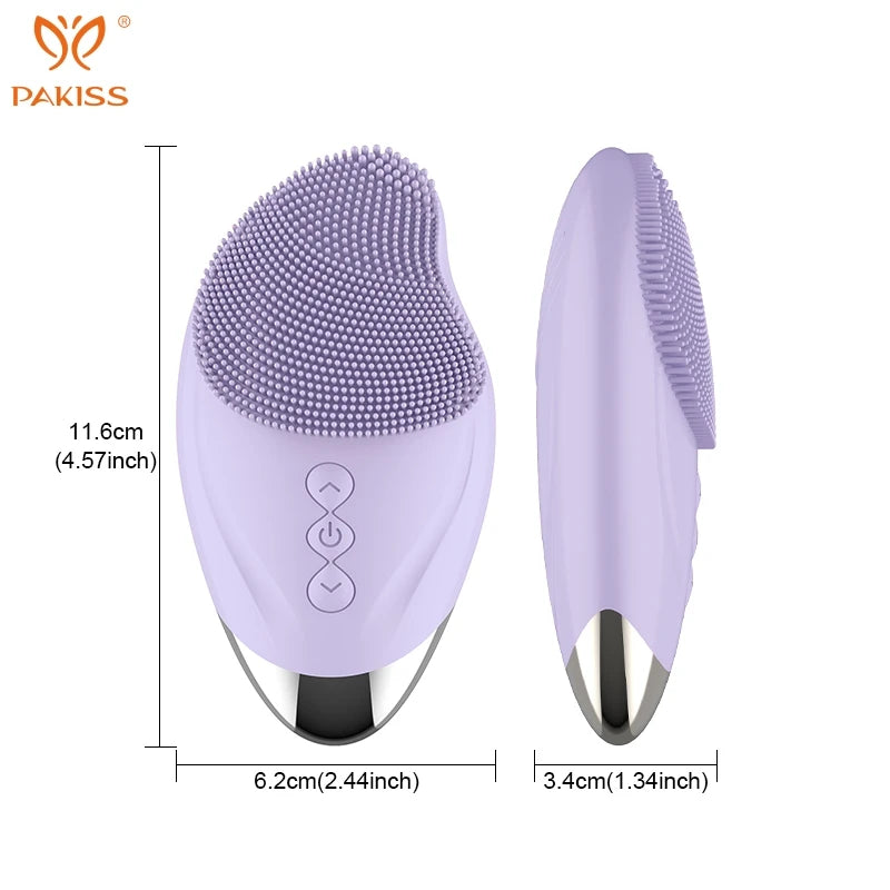 PAKISS Multifunctional Electric Silicone Face Brush - Deep Pore Cleanser for Blackheads, Oil Control & Makeup Removal